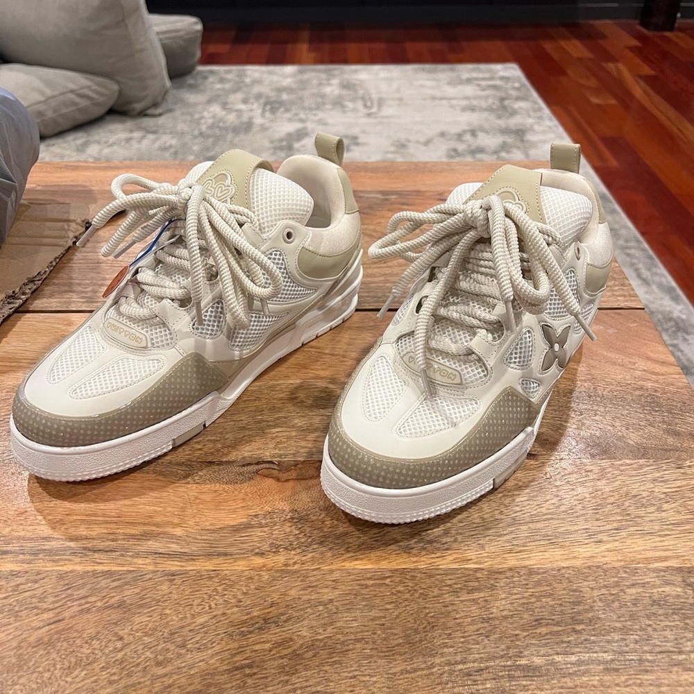 Louis Vuitton Beige and White Sneakers